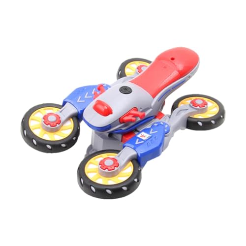 Ungtyb Transforming Motorcycle Toy, 360° Stunt Electric Bike, Led Light Show, Music Sound Effects, 4-Wheel Sturdy Build, Abs Electronic Components Material, 9.25 * 3.35 * 4.33in von Ungtyb