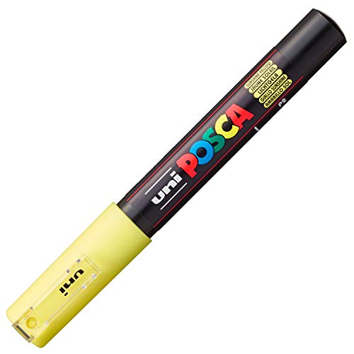 POSCA 186705 - POSCA Marker mit extra feiner Rundspitze, lichtgelb von Uni-Ball