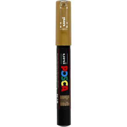 Posca Marker , Nr. PC-1M, Strichstärke 0,7 mm, extrafein, Gold, 1 Stk Posca Marker , Nr. PC-1M, Strichstärke 0,7 mm, extrafein, Gold, 1 Stk von Uni-Posca Tusser /Tuscher
