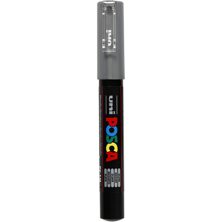 Posca Marker , Nr. PC-1M, Strichstärke 0,7 mm, extrafein, Silber, 1 Stk Posca Marker , Nr. PC-1M, Strichstärke 0,7 mm, extrafein, Silber, 1 Stk von Uni-Posca Tusser /Tuscher