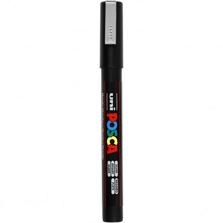 Posca Marker, Strichstärke: 0,9-1,3mm, PC-3M, 1 Stk, Silber Posca Marker, Strichstärke: 0,9-1,3mm, PC-3M, 1 Stk, Silber von Uni-Posca