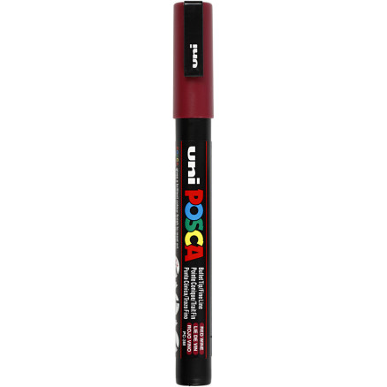 Posca Marker , Nr. PC-3M, Strichstärke 0,9-1,3 mm, fein, Bordeaux, 1 Stk von Uni-Posca