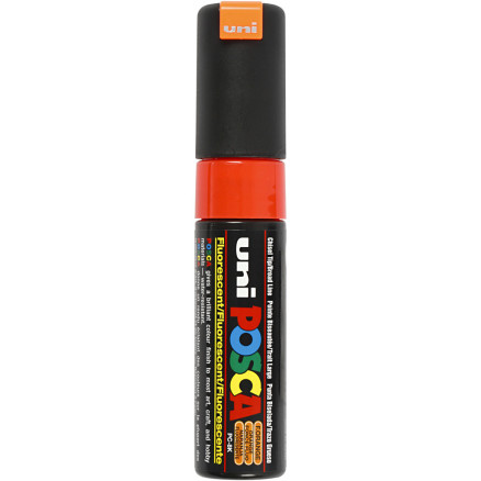 Posca Marker , Nr. PC-8K, Strichstärke 8 mm, breit, Fluo-Orange, 1 Stk von Uni-Posca