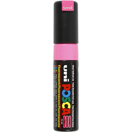 Posca Marker , Nr. PC-8K, Strichstärke 8 mm, breit, Fluo-Rosa, 1 Stk von Uni-Posca