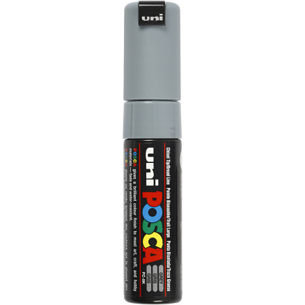Posca Marker , Nr. PC-8K, Strichstärke 8 mm, breit, Grau, 1 Stk von Uni-Posca