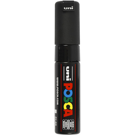 Posca Marker , Nr. PC-8K, Strichstärke 8 mm, breit, Schwarz, 1 Stk von Uni-Posca
