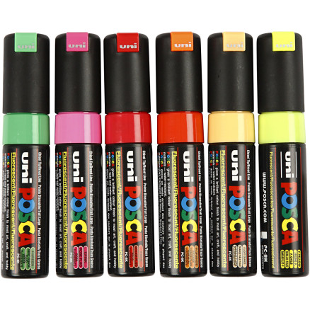 Posca Marker , Nr. PC-8K, Strichstärke 8 mm, breit, Sortierte Farben, 6 Stk/ 1 Pck Posca Marker , Nr. PC-8K, Strichstärke 8 mm, breit, Sortierte Farben, 6 Stk/ 1 Pck von Uni-Posca