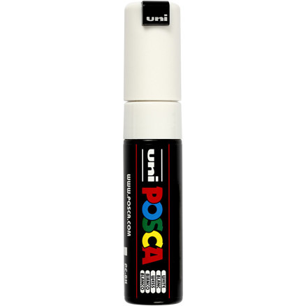 Posca Marker , Nr. PC-8K, Strichstärke 8 mm, breit, Weiß, 1 Stk von Uni-Posca