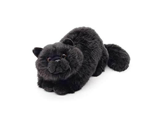 Uni-Toys - Perserkatze schwarz, liegend - 31 cm (Länge) - Plüsch-Katze - Plüschtier, Kuscheltier von Uni-Toys