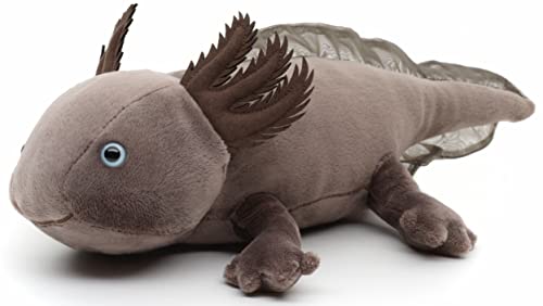 Uni-Toys Original Axolotl (braun-grau) - 32 cm (Länge) - Plüsch-Wassertier - Plüschtier, Kuscheltier von Uni-Toys