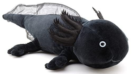 Uni-Toys Original Axolotl (schwarz) - 32 cm (Länge) - Plüsch-Wassertier - Plüschtier, Kuscheltier von Uni-Toys