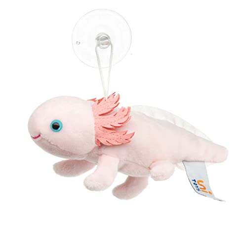 Uni-Toys - Axolotl mit Saugnapf- 15 cm (Länge) - Plüsch-Wassertier - Plüschtier, Kuscheltier von Uni-Toys