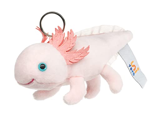 Uni-Toys - Axolotl mit Schlüsselanhänger - 15 cm (Länge) - Plüsch-Wassertier - Plüschtier, Kuscheltier von Uni-Toys