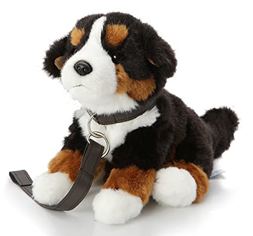 Uni-Toys - Berner Sennenhund (mit Leine) - Mit bellender Stimme - 19 cm (Höhe) - Plüschtier, Kuscheltier von Uni-Toys