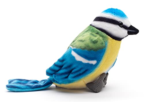 Uni-Toys - 'Peep' - Blaumeise - 10 cm (Höhe) - Plüsch-Vogel, Meise - Plüschtier, Kuscheltier von Uni-Toys