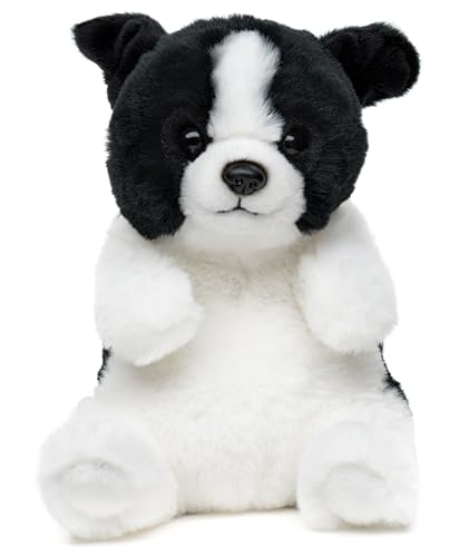 Uni-Toys - Border Collie, sitzend - Kawaii-Stil - 17 cm (Höhe) - Plüsch-Hund - Plüschtier, Kuscheltier von Uni-Toys