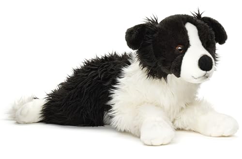Uni-Toys - Border Collie schwarz-weiß, liegend (ohne Geschirr) - 64 cm (Länge) - Plüsch-Hund, Haustier - Plüschtier, Kuscheltier von Uni-Toys