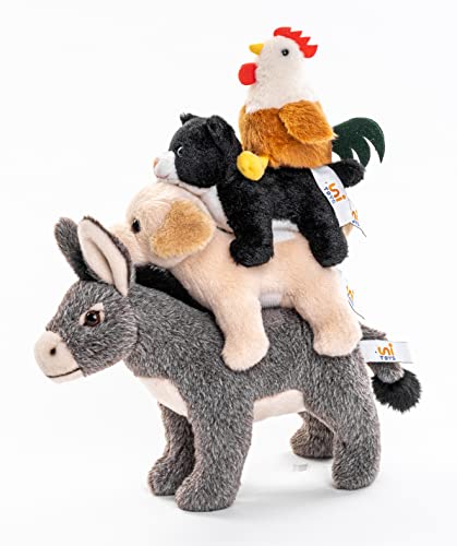 Uni-Toys - Bremer Stadtmusikanten - 32 cm (Höhe) - Plüsch-Fabeltier, Märchen-Figur - Plüschtier, Kuscheltier von Uni-Toys