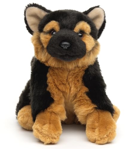 Uni-Toys - Deutscher Schäferhund Welpe, sitzend - Ohne Leine - 18 cm (Höhe) - Plüsch-Hund, Haustier - Plüschtier, Kuscheltier von Uni-Toys