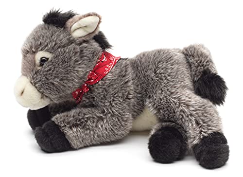 Uni-Toys - Esel mit Halstuch, liegend - 28 cm (Länge) - Plüsch-Esel - Plüschtier, Kuscheltier von Uni-Toys