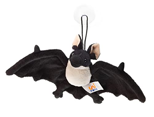 Uni-Toys - Fledermaus, klein - schwarz-weiß - Mit Saugnapf - 23 cm (Breite) - Plüschtier, Kuscheltier von Uni-Toys