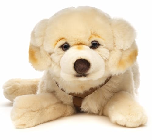 Uni-Toys - Golden Retriever, liegend - Mit Geschirr - 60 cm (Länge) - Plüsch-Hund - Plüschtier, Kuscheltier von Uni-Toys