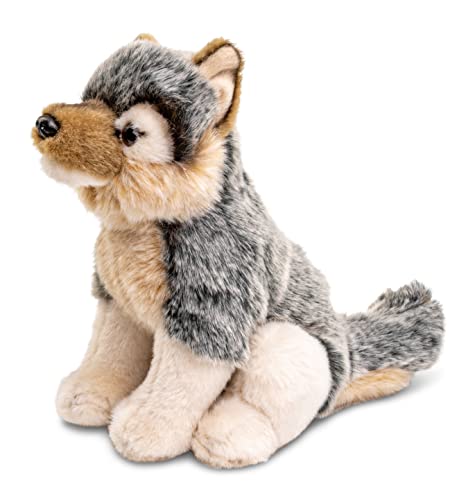 Uni-Toys - Grauwolf Junges, sitzend - 26 cm (Länge) - Plüsch-Wolf, Lupus - Plüschtier, Kuscheltier von Uni-Toys