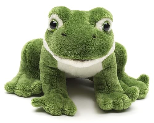 Uni-Toys - Grüner Frosch Plushie, sitzend - 13 cm (Länge) - Plüsch-Wassertier - Plüschtier, Kuscheltier von Uni-Toys