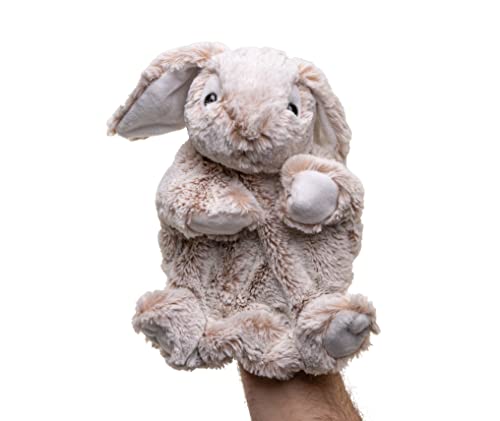 Uni-Toys - Handpuppe Hase (braun-meliert) - 24 cm (Höhe) - Plüsch-Puppe, Kaninchen - Plüschtier, Kuscheltier von Uni-Toys