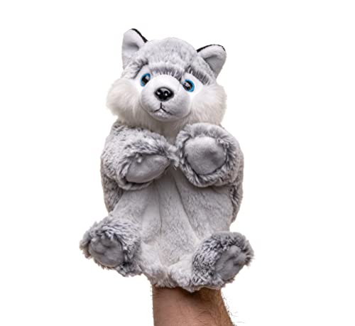 Uni-Toys - Handpuppe Husky - 24 cm (Höhe) - Plüsch-Puppe, Hund - Plüschtier, Kuscheltier von Uni-Toys