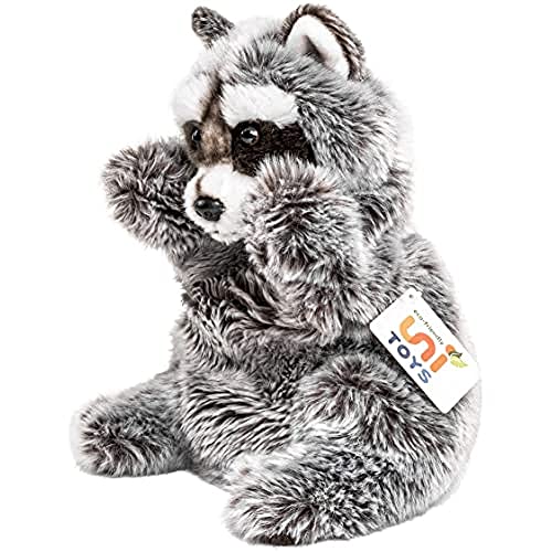 Uni-Toys - Handpuppe Waschbär - 26 cm (Höhe) - Plüsch-Puppe, Bär - Plüschtier, Kuscheltier von Uni-Toys