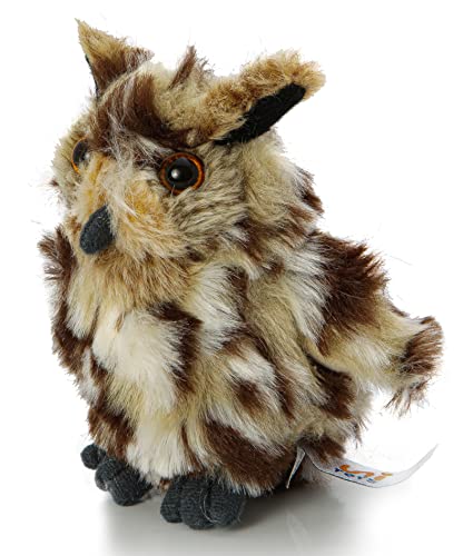 Uni-Toys - Virginia-Uhu Baby - 'Horneule' - 13 cm (Höhe) - Plüsch-Vogel, Eule - Plüschtier, Kuscheltier von Uni-Toys
