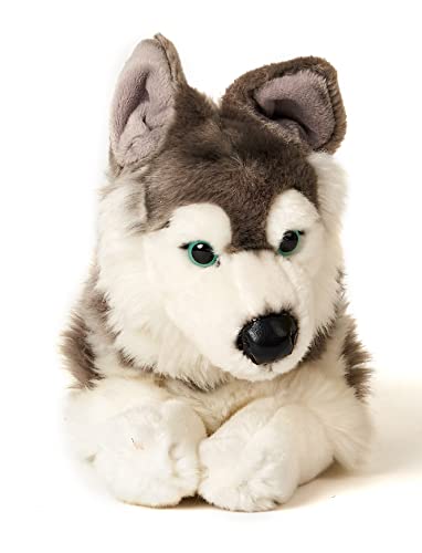 Uni-Toys - Husky grau, liegend - 43 cm (Länge) - Plüsch-Hund, Haustier - Plüschtier, Kuscheltier von Uni-Toys
