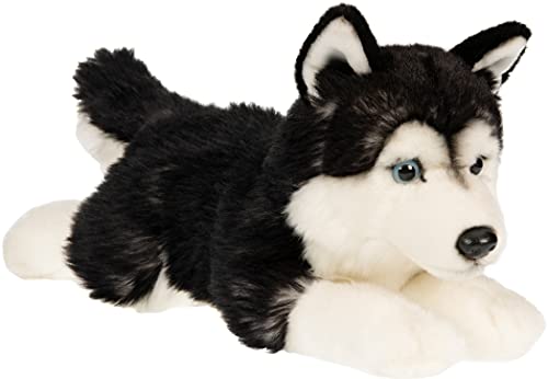 Uni-Toys - Husky schwarz, liegend - 41 cm (Länge) – Plüsch-Hund - Plüschtier, Kuscheltier von Uni-Toys