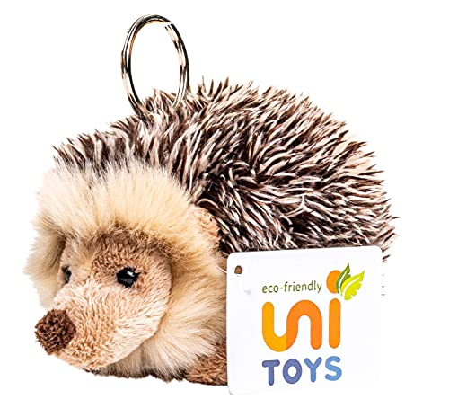 Uni-Toys - Igel mit Schlüsselanhänger - 13 cm (Länge) - Plüsch-Igel - Plüschtier, Kuscheltier von Uni-Toys