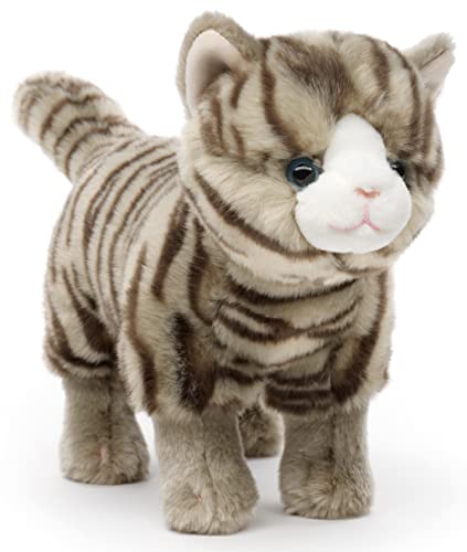 Uni-Toys - Katze grau-getigert, stehend - 35 cm (Länge) - Plüsch-Katze - Plüschtier, Kuscheltier von Uni-Toys