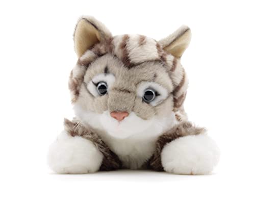 Uni-Toys - Katze mit getigertem Fell (grau), liegend - 38 cm (Länge) - Plüsch-Kätzchen - Plüschtier, Kuscheltier von Uni-Toys