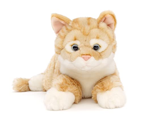 Uni-Toys - Katze mit getigertem Fell (rot-braun), liegend - 38 cm (Länge) - Plüsch-Kätzchen - Plüschtier, Kuscheltier von Uni-Toys