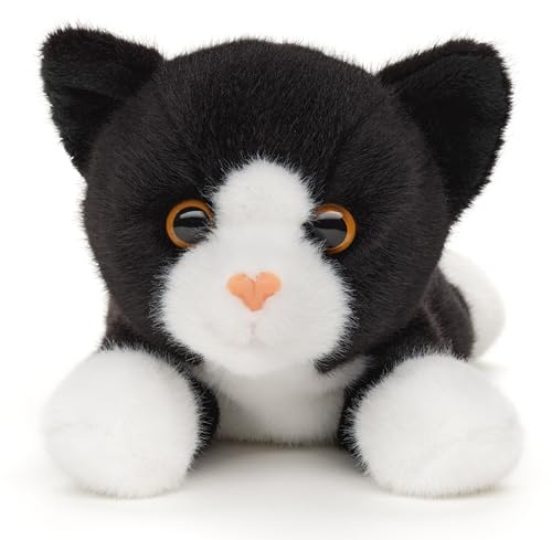 Uni-Toys - Katze schwarz-weiß, liegend - 20 cm (Länge) - Plüschtier, Kuscheltier von Uni-Toys