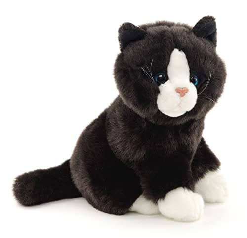 Uni-Toys - Katze schwarz-weiß, sitzend - 21 cm (Höhe) - Plüsch-Kätzchen - Plüschtier, Kuscheltier von Uni-Toys