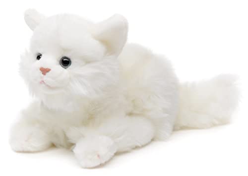 Uni-Toys - Katze weiß, liegend - 20 cm (Länge) - Plüsch-Kätzchen - Plüschtier, Kuscheltier von Uni-Toys