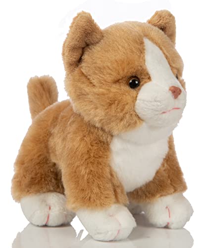 Uni-Toys - Katzen-Baby (Goldbraun-weiß), stehend - 13 cm (Höhe) - Plüsch-Kätzchen - Plüschtier, Kuscheltier, HT-30303 von Uni-Toys