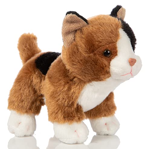 Uni-Toys - Katzen-Baby (dreifarbig), stehend - 13 cm (Höhe) - Plüsch-Kätzchen, Glückskatze, Calico - Plüschtier, Kuscheltier, HT-30304 von Uni-Toys