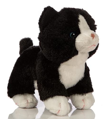 Uni-Toys - Katzen-Baby (schwarz-weiß), stehend - 13 cm (Höhe) - Plüsch-Kätzchen - Plüschtier, Kuscheltier, HT-30306 von Uni-Toys