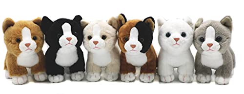Uni-Toys - Katzen-Babys (6-teilig), stehend - je 13 cm (Höhe) - Plüsch-Kätzchen - Plüschtiere, Kuscheltiere von Uni-Toys
