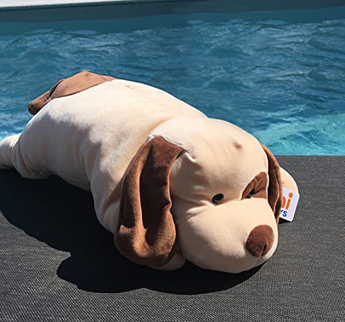 Uni-Toys - Plüsch-Kissen - Hund braun-beige - ultra-weich - 57 cm (Länge) - Plüschtier, Kuscheltier von Uni-Toys
