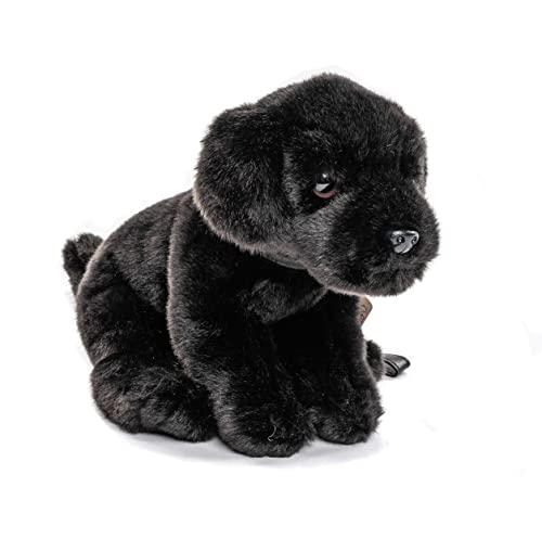 Uni-Toys - Labrador Welpe (schwarz), mit Leine - 23 cm (Höhe) - Plüsch-Hund, Haustier - Plüschtier, Kuscheltier von Uni-Toys
