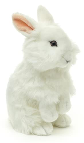 Uni-Toys - Löwenkopf-Kaninchen mit aufgestellten Ohren - stehend - weiß - 23 cm (Höhe) - Plüsch-Hase - Plüschtier, Kuscheltier von Uni-Toys