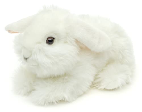 Uni-Toys - Löwenkopf-Kaninchen mit hängenden Ohren - liegend - weiß - 23 cm (Länge) - Plüsch-Hase - Plüschtier, Kuscheltier von Uni-Toys