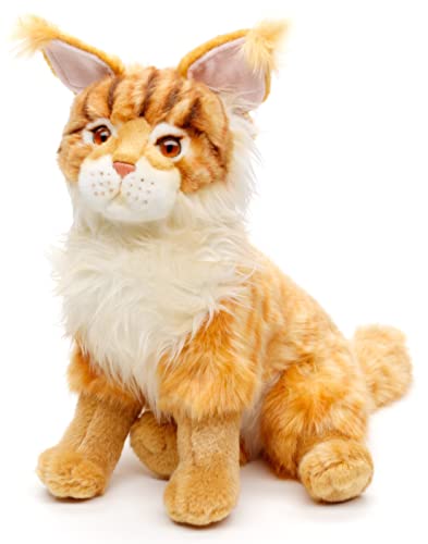 Uni-Toys - Maine-Coon-Katze, sitzend (braun) - 30 cm (Höhe) - Plüsch-Katze - Plüschtier, Kuscheltier von Uni-Toys